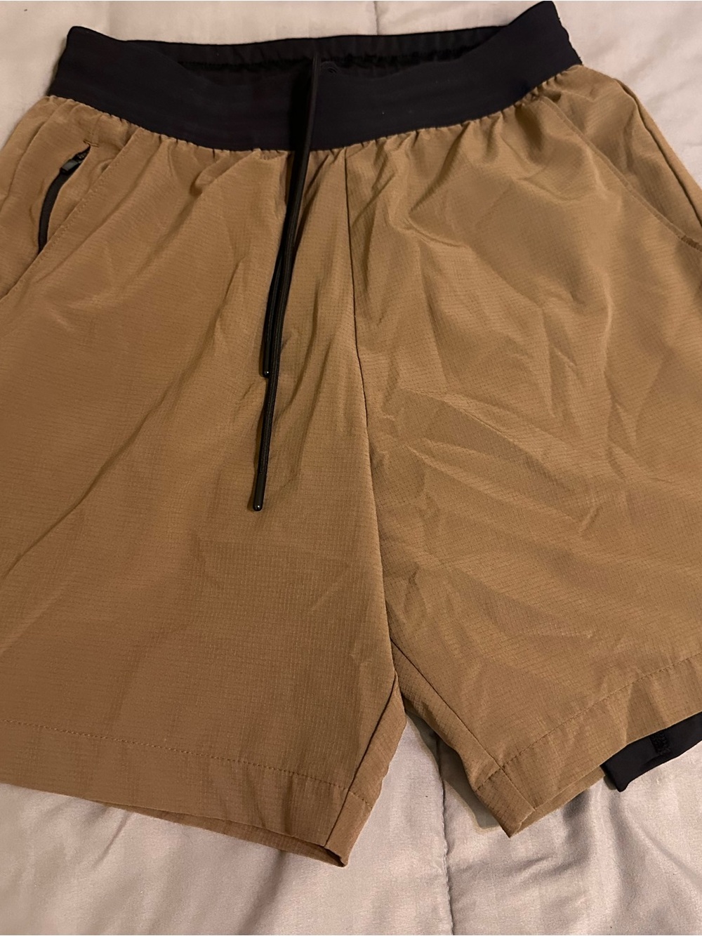 Men's Aero Movement Tan Performance Drawstring Shorts